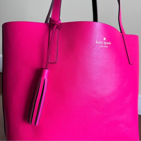 Kate Spade NY Ava Reversible Women's Tote Bag, Large - Pink and Burgundy - Picture 9 of 16